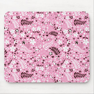 Mousepad teste padrão cor-de-rosa bonito dos pássaros e das