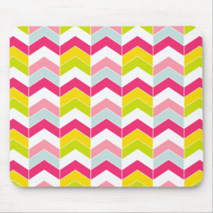 Mousepad Teste padrão cor-de-rosa colorido de Chevron do
