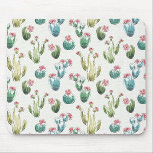 Mousepad Teste padrão cor-de-rosa de etapa da flor do