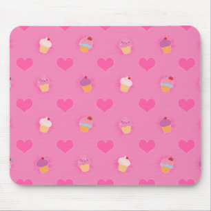 Mousepad Teste padrão cor-de-rosa do cupcake