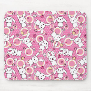 Mousepad teste padrão cor-de-rosa do kawaii
