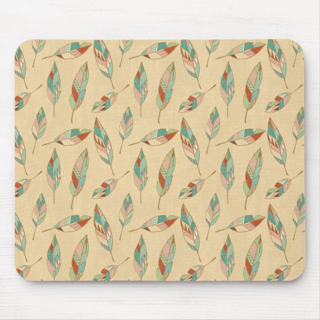Mousepad Teste padrão coral da pena de etapa | de Geo do (Frente)