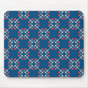 Mousepad Teste padrão da âncora e do coração