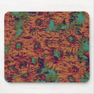 Mousepad Teste padrão da camuflagem do girassol e da folha