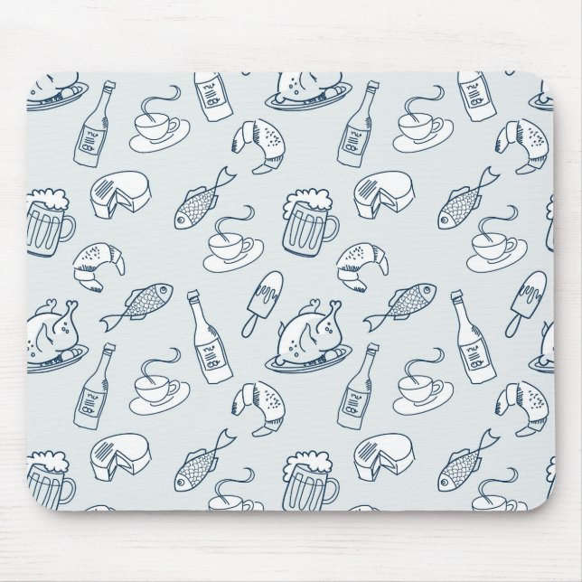 Mousepad Teste padrão da comida (Frente)