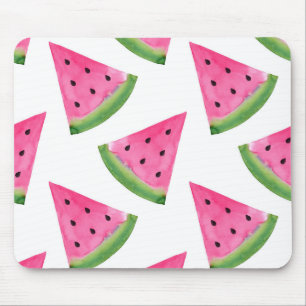 Mousepad Teste padrão da cunha da melancia da aguarela