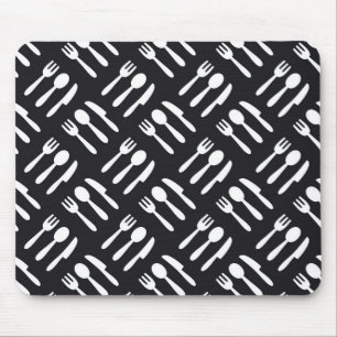 Mousepad Teste padrão da faca da colher da forquilha