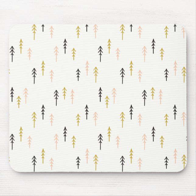 Mousepad Teste padrão da floresta da árvore de Natal (Frente)