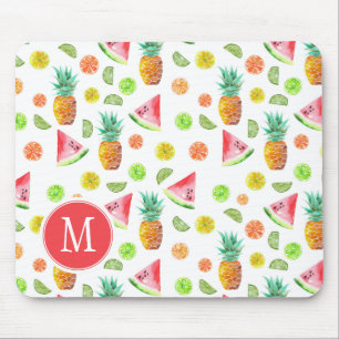 Mousepad Teste padrão da fruta cristalizada da aguarela