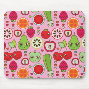 Mousepad teste padrão da ilustração da cozinha da fruta