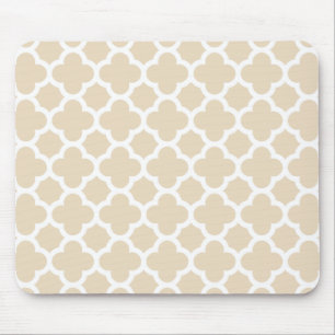 Mousepad Teste padrão da treliça de Quatrefoil do marfim