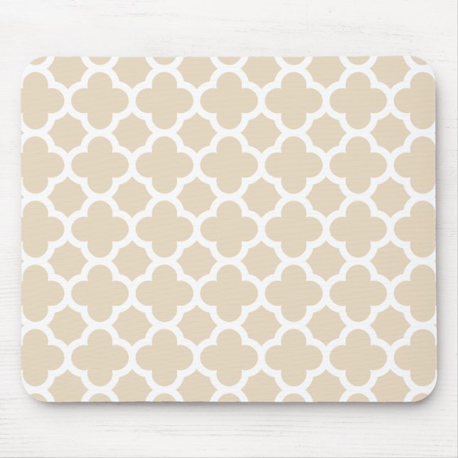 Mousepad Teste padrão da treliça de Quatrefoil do marfim (Frente)