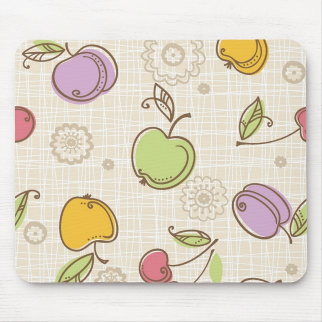 Mousepad Teste padrão das frutas (Frente)