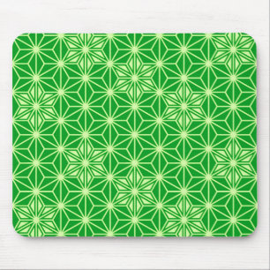 Mousepad Teste padrão de Asanoha do japonês - verde