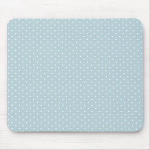 Mousepad Teste padrão de bolinhas branco azul feminino