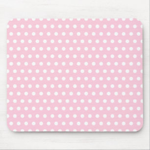 Mousepad Teste padrão de bolinhas cor-de-rosa e branco.