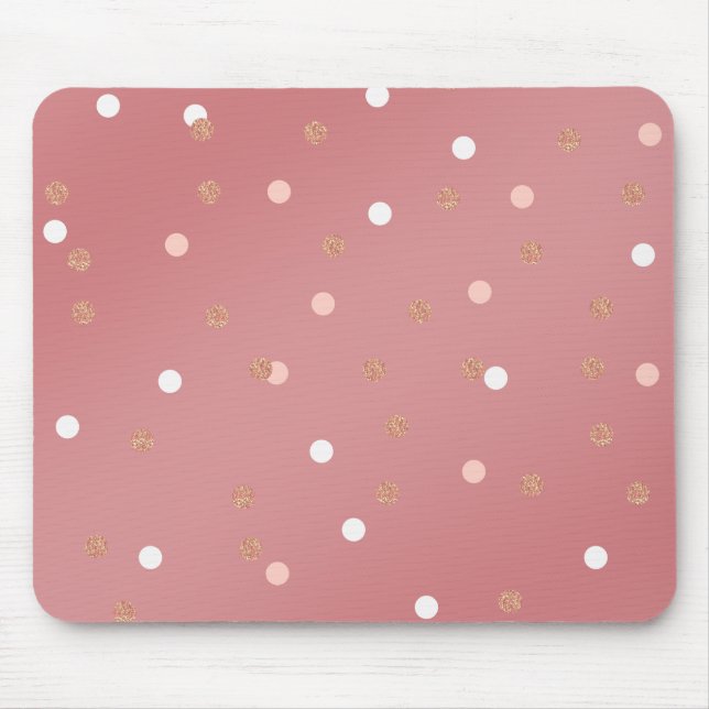 Mousepad teste padrão de bolinhas cor-de-rosa elegante do (Frente)