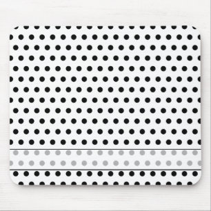 Mousepad Teste padrão de bolinhas preto e branco. Manchado