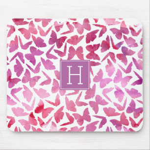 Mousepad Teste padrão de borboletas violeta