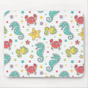 Mousepad teste padrão de criaturas do mar