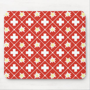 Mousepad Teste padrão de Edelweiss da suiça