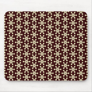 Mousepad Teste padrão de estrela - creme em Brown escuro