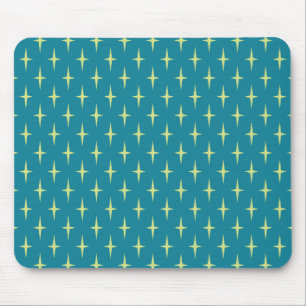 Mousepad Teste padrão de estrela retro da idade atômica