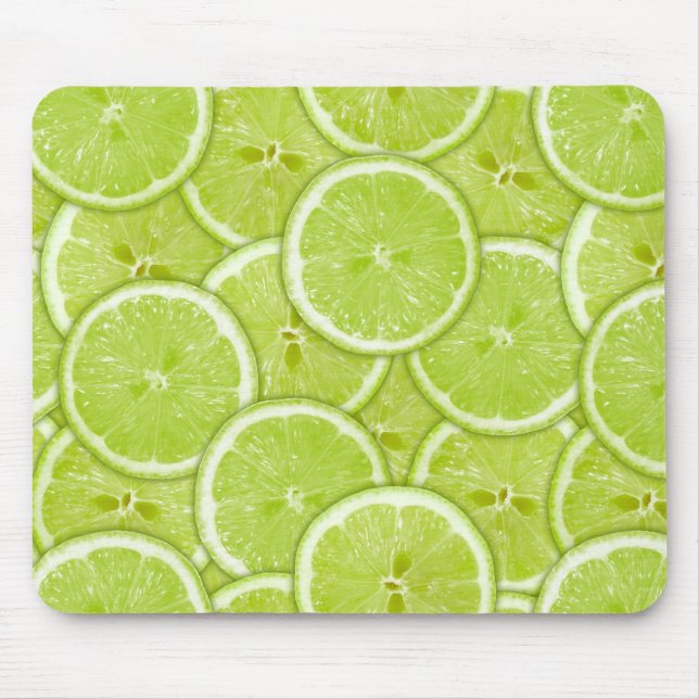 Mousepad Teste padrão de fatias verdes do limão (Frente)