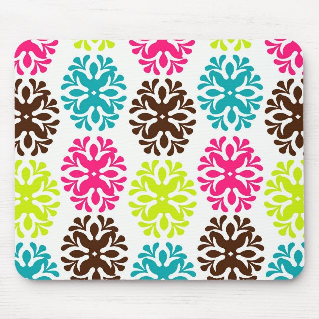 Mousepad Teste padrão de flor bonito feminino floral do (Frente)