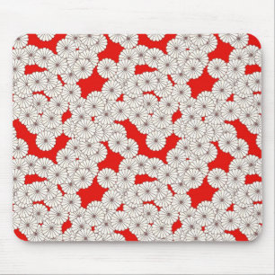 Mousepad Teste padrão de flor do art deco - creme no