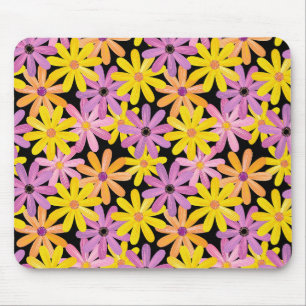 Mousepad Teste padrão de flores do Gerbera, fundo