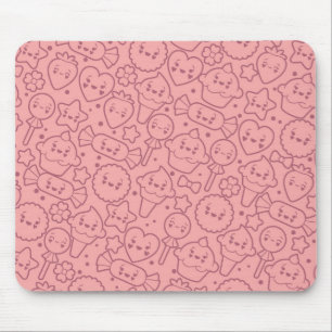 Mousepad Teste padrão de Kawaii com bolos bonitos