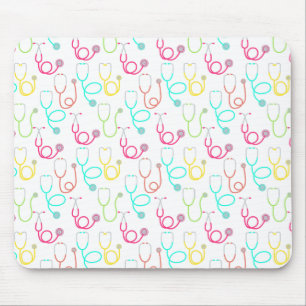 Mousepad Teste padrão de néon do estetoscópio
