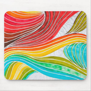 Mousepad Teste padrão de onda tirado por pinturas da