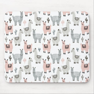 Mousepad Teste padrão de sorriso dos lamas
