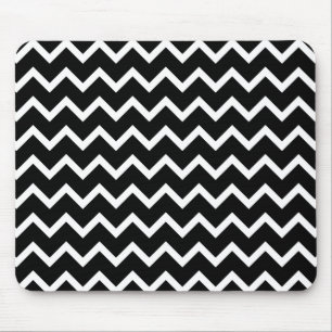 Mousepad Teste padrão de ziguezague preto e branco