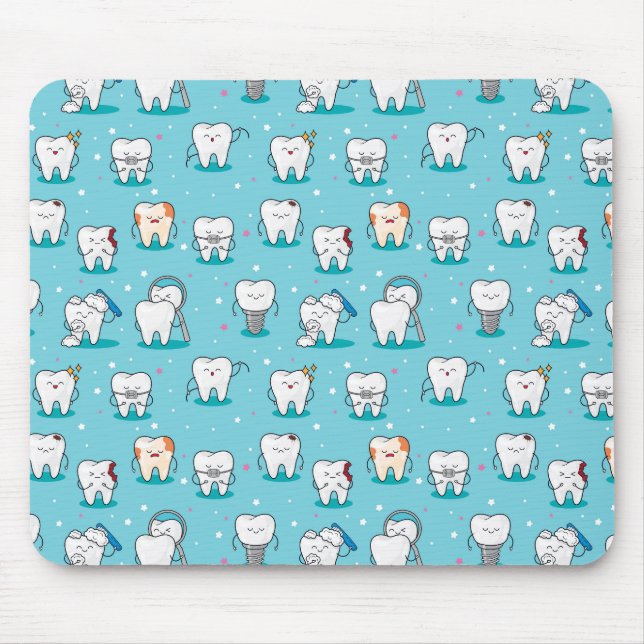 Mousepad Teste padrão dental bonito (Frente)