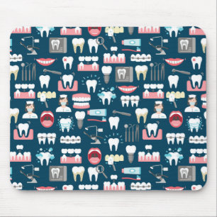 Mousepad Teste padrão dental do escritório da clínica