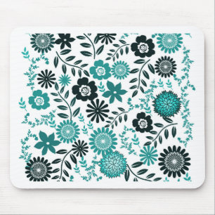 Mousepad Teste padrão do azul de turquesa e da verde