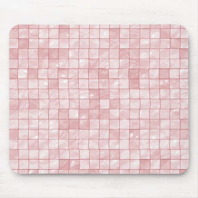Mousepad Teste padrão do azulejo do rosa Pastel do Duo-Tom (Frente)