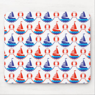 Mousepad Teste padrão do barco de vela