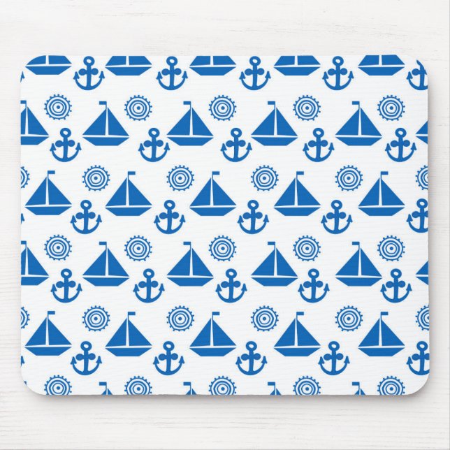 Mousepad Teste padrão do barco de vela dos desenhos (Frente)
