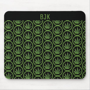 Mousepad Teste padrão do círculo da folha da erva daninha
