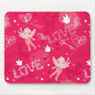 Mousepad Teste padrão do dia dos namorados com Cupido