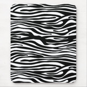 Mousepad Teste padrão do impressão da zebra - preto e
