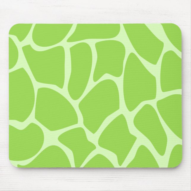Mousepad Teste padrão do impressão do girafa no verde de (Frente)