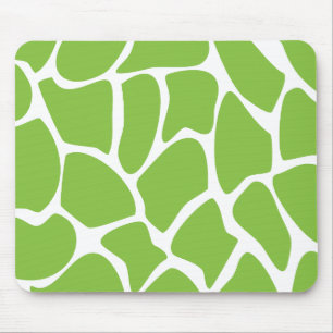 Mousepad Teste padrão do impressão do girafa. Verde do