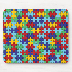 Mousepad Teste padrão do quebra-cabeça da consciência do