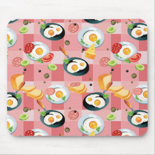 Mousepad Teste padrão do tomate e dos ovos fritos