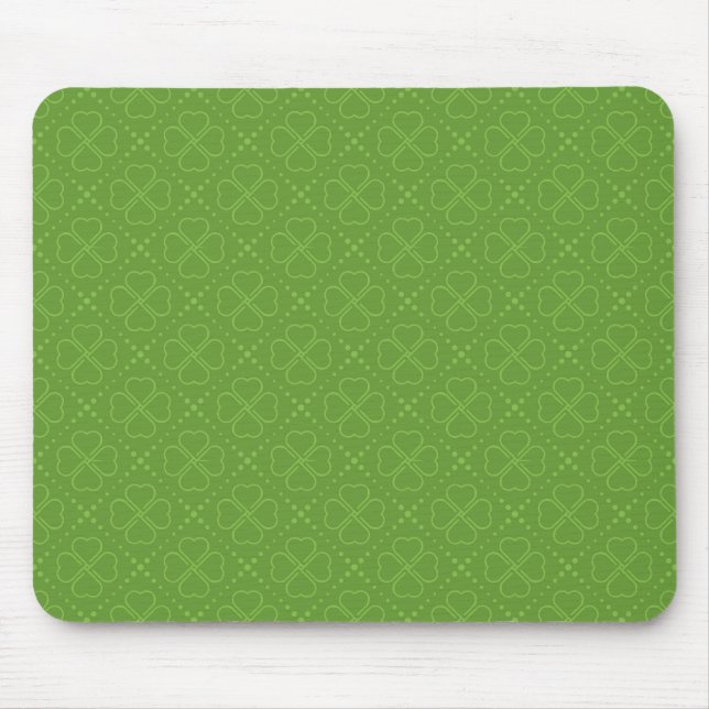 Mousepad Teste padrão do trevo do coração (Frente)